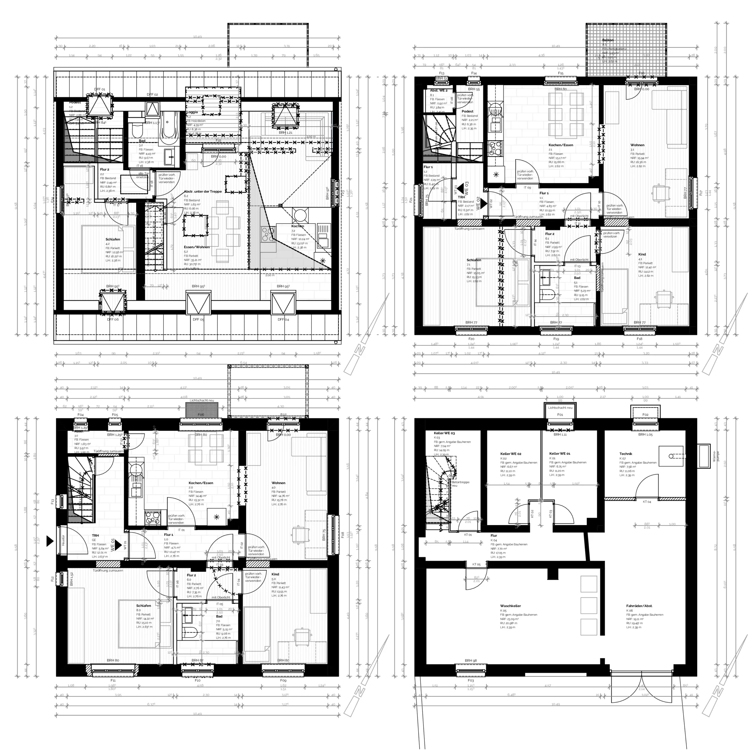 Sanierung und Umbau eines Einfamilienhauses in ein Wohnhaus mit 3WE